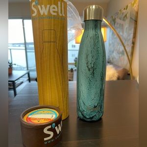 Blue metal water bottle